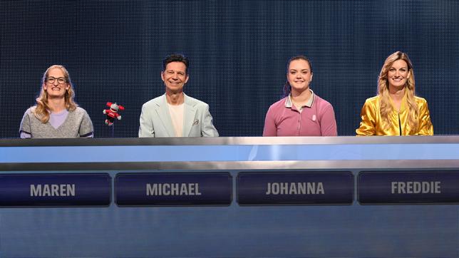 Die Kandidat:innen: Maren Johann, Michael Wirbitzky (SWR3), Johanna Frese und Friederike "Freddie" Schürheck (1Live).