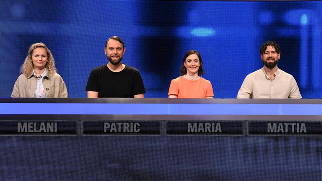 Bild: ARD/Uwe Ernst Die Kandidat:innen: Melani Podgorelec, Patric Duletzki, Maria Braune und Mattia Scarpa.