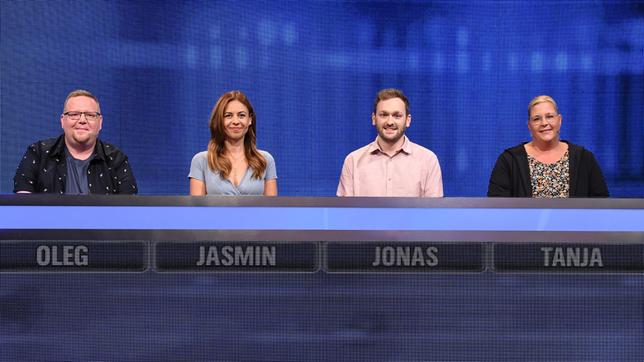 Bild: ARD/Uwe Ernst Die Kandidat:innen: Oleg Wagner, Jasmin Curry, Jonas Lord und Tanja Arends.