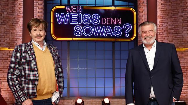 Treten bei "Wer weiß denn sowas?" als Kandidaten gegeneinander an: Der Fernsehmoderator Jörg Draeger und den Fernsehmoderator Harry Wijnvoord.