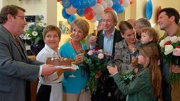Bürgermeister Spengeler, Maria, Inge, Johannes, Lisa, Clara und Christian
