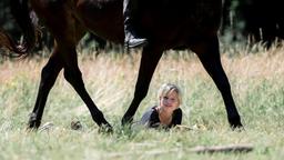 Alex (Julia Richter) und Leander trainieren zusammen auf einem geheimen Reitplatz.