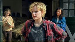 Nicola (Elisabeth Kanettis) möchte von Alex (Julia Richter) und Paula (Mariam Hage) wissen warum die Pferde noch nicht gefüttert wurden.