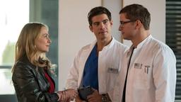 Elias' (Stefan Ruppe) alte Bekannte Katharina Bischof (Theresa Scholze) kommt mit einer Verletzung an der Hand ins JTK. Ben Ahlbeck (Philipp Danne) wird sich um die Verletzung kümmern.
