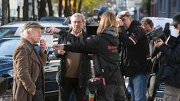 Und Action: Tilo Prückner, Wolfgang Winkler mit Diethard Prengel (Kamera) und Anna Wiehl (MatAssi).