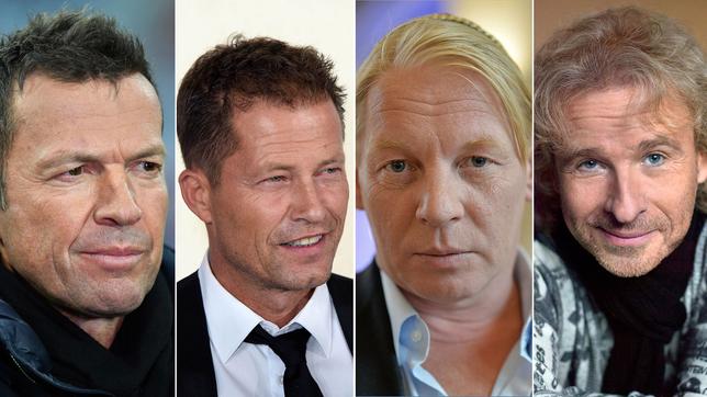 Bild: dpa / picture alliance, AAPimages (Lueder) /ARD (Zauritz) Lothar Matthäus, Til Schweiger, Ben Becker und Thomas Gottschalk