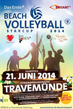 Das Plakat zum Beachvolleyball Starcup 2014