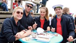 Beachvolleyball-Starcup 2014: Henrike Fehrs, Sascha Pederiva, Nicole Mieth und Sebastian Schlemmer aus "Verbotene Liebe"