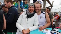 Beachvolleyball-Starcup 2014: Melanie Wiegmann aus "Sturm der Liebe" und Bo Hansen aus "Rote Rosen"