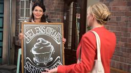 Helen (Patricia Schäfer) und Sigrid (Dana Golombek) freuen sich in alter Freundschaft auf ihre Zukunft im gemeinsamen Laden namens „Helens Cupcakes & Sigrids Torten“.