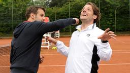 Sturm der Liebe Tennisturnier am Fürstenhof: Florian Stadler alias Nils und Matthias Brüggenolte als Jo