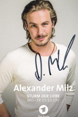 Bild: ARD/Christof Arnold Autogrammkarte von Alexander Milz als William Newcombe