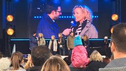 Auf der NDR-Showbühne standen die "Sturm der Liebe"-Stars – hier Melanie Wiegmann alias Natascha Schweitzer – Rede und Antwort.