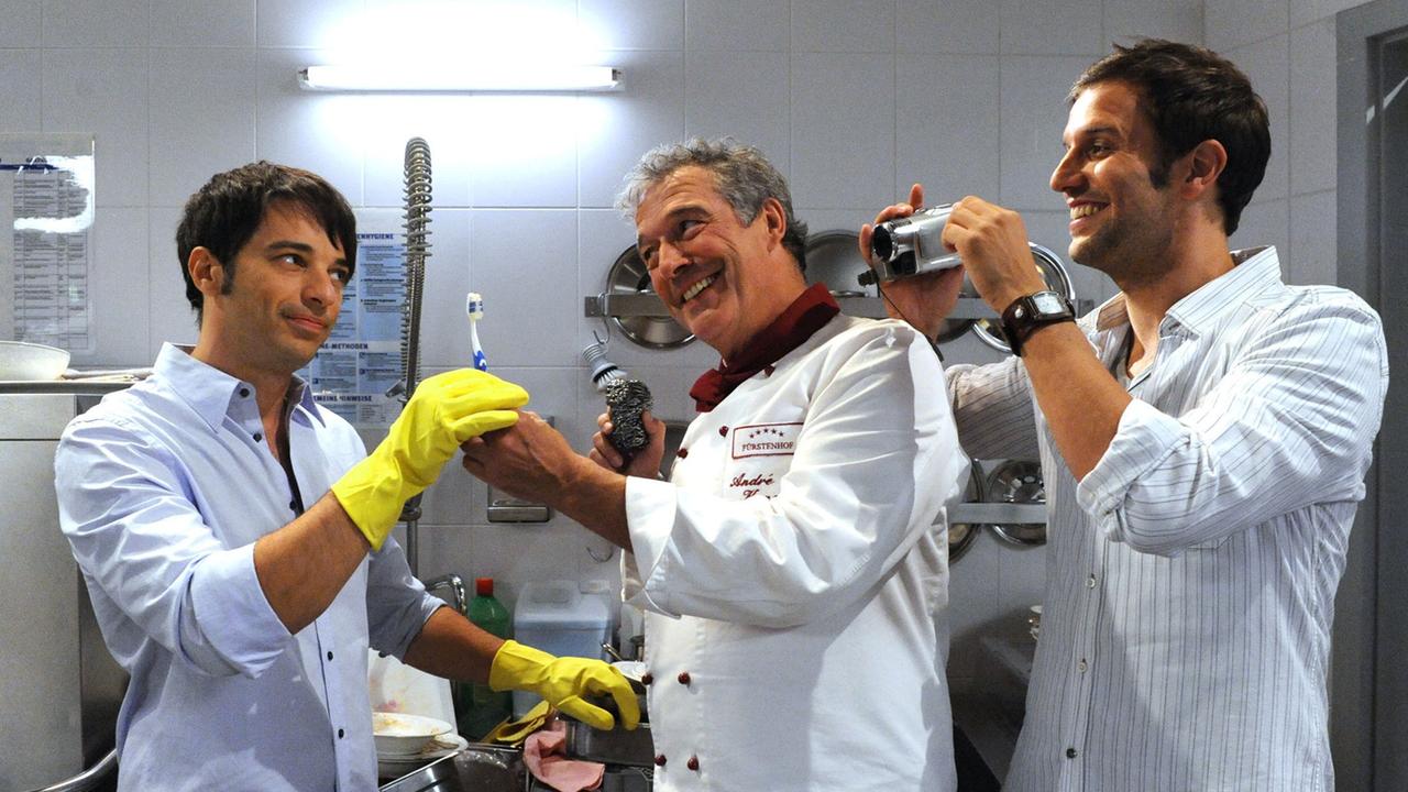 André, Nils und Robert in der Küche