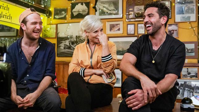 Ina Müller mit Elyas M'Barek und Frederick Lau