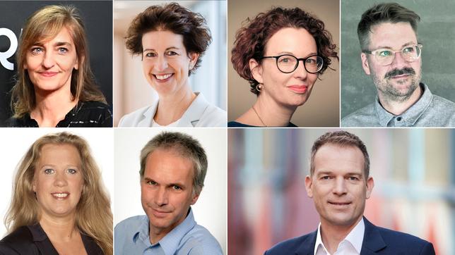 Bild: ARD/picture alliance / SvenSimon | Malte Ossowski, BR/Vera Johannsen, Gundula Krause, privat, rbb, Laurence Chaperon Jurymitglieder 2025: Mirjam Dolderer, Dagmar Biller, Anaïs Roth, Timo Großpietsch, Christiane Hinz, Rolf Bergmann und Oliver Köhr (von li. oben nach re. unten)