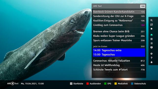 Bild: DasErste.de HbbTV: Der ARD Text mit zahlreichen Funktionen