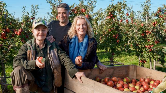 Bild: NDR/Christine Schroeder Dreharbeiten zum "Tatort: Königin" (AT) (v.l.n.r.): Marlies Feldhusen (Lina Wendel), Johannes Naber, Charlotte Lindholm (Maria Furtwängler)